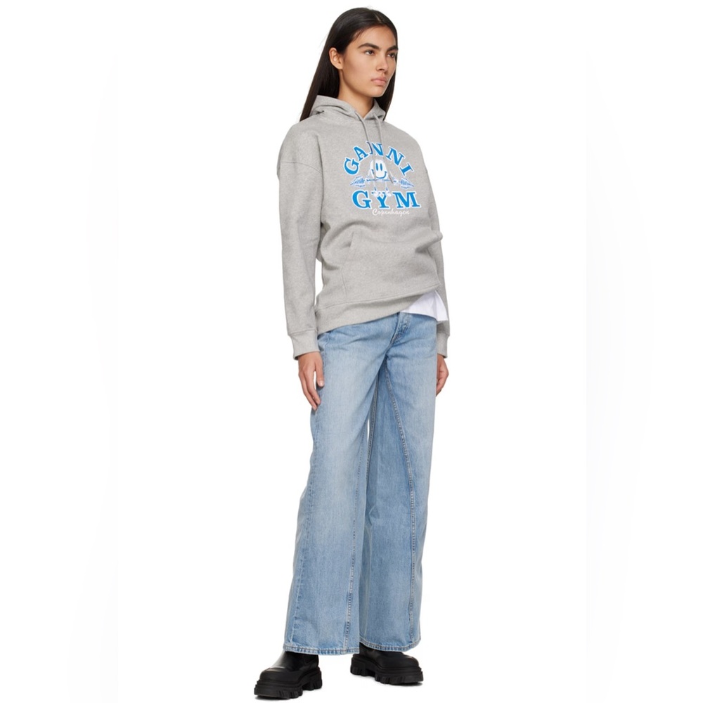 NWT Ganni Light Blue Wide-Leg Women Jeans Size 26